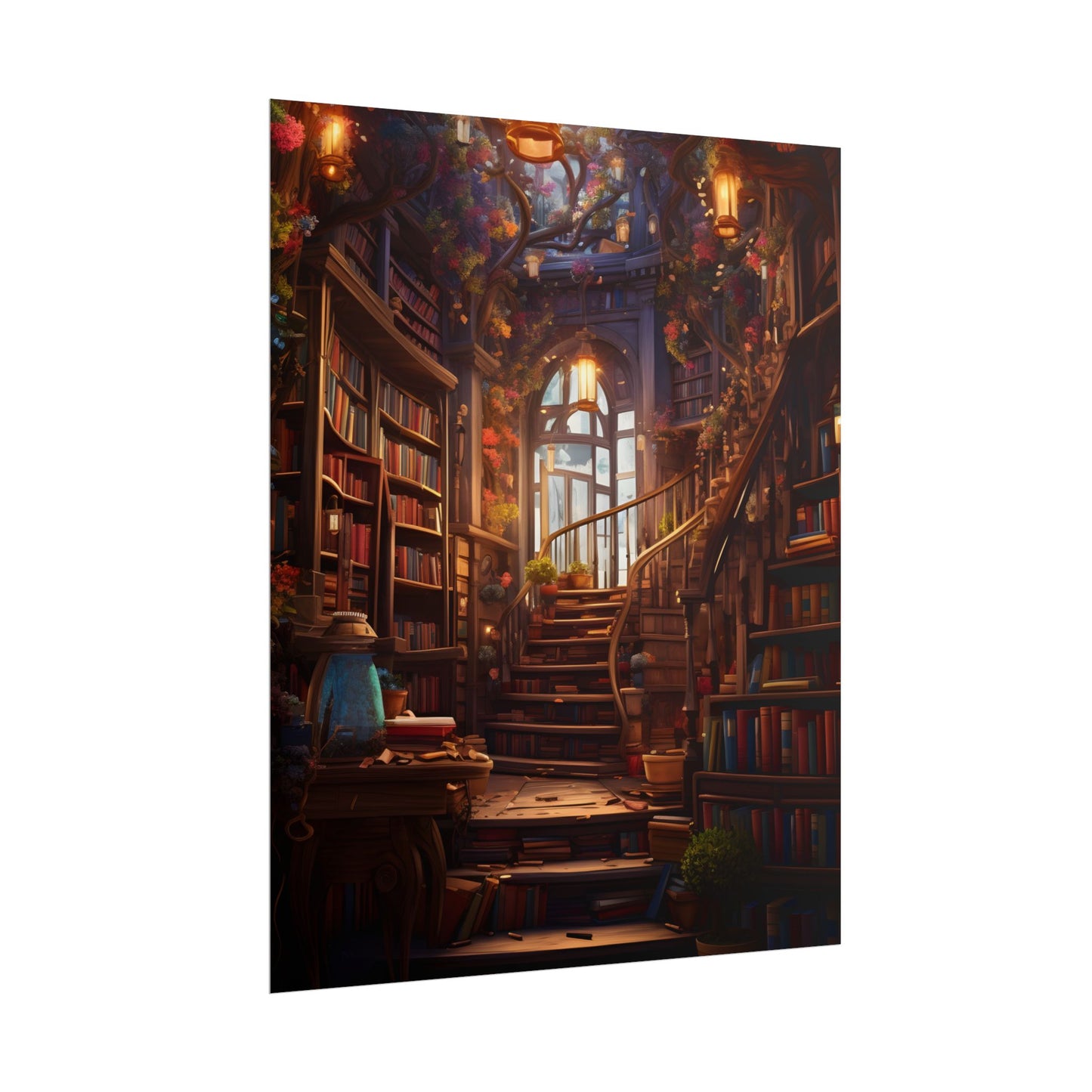 Whimsical Bookshop: Enchanting Magical Artwork - Poster