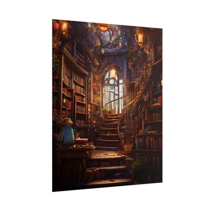 Whimsical Bookshop: Enchanting Magical Artwork - Poster