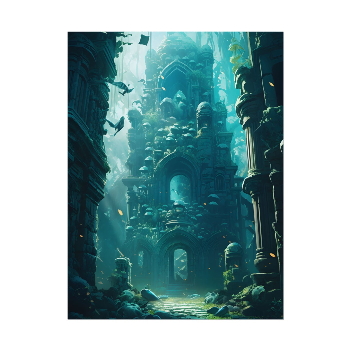Lost Underwater Civilization: Ancient Artifacts in Mysterious Depths - Poster