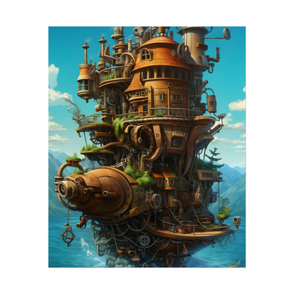 Oceanic Steampunk Treasure Dive: Underwater Adventure Artwork - Poster