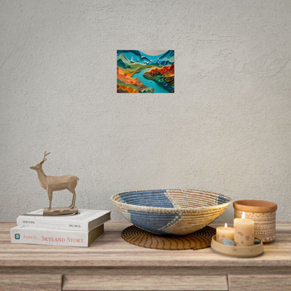Magical Beach Paradise: Peaceful Paper Quilling Art - Poster
