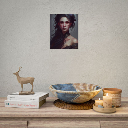 Astonishing Female Portrait: Dr. Black Hair Elegance - Poster