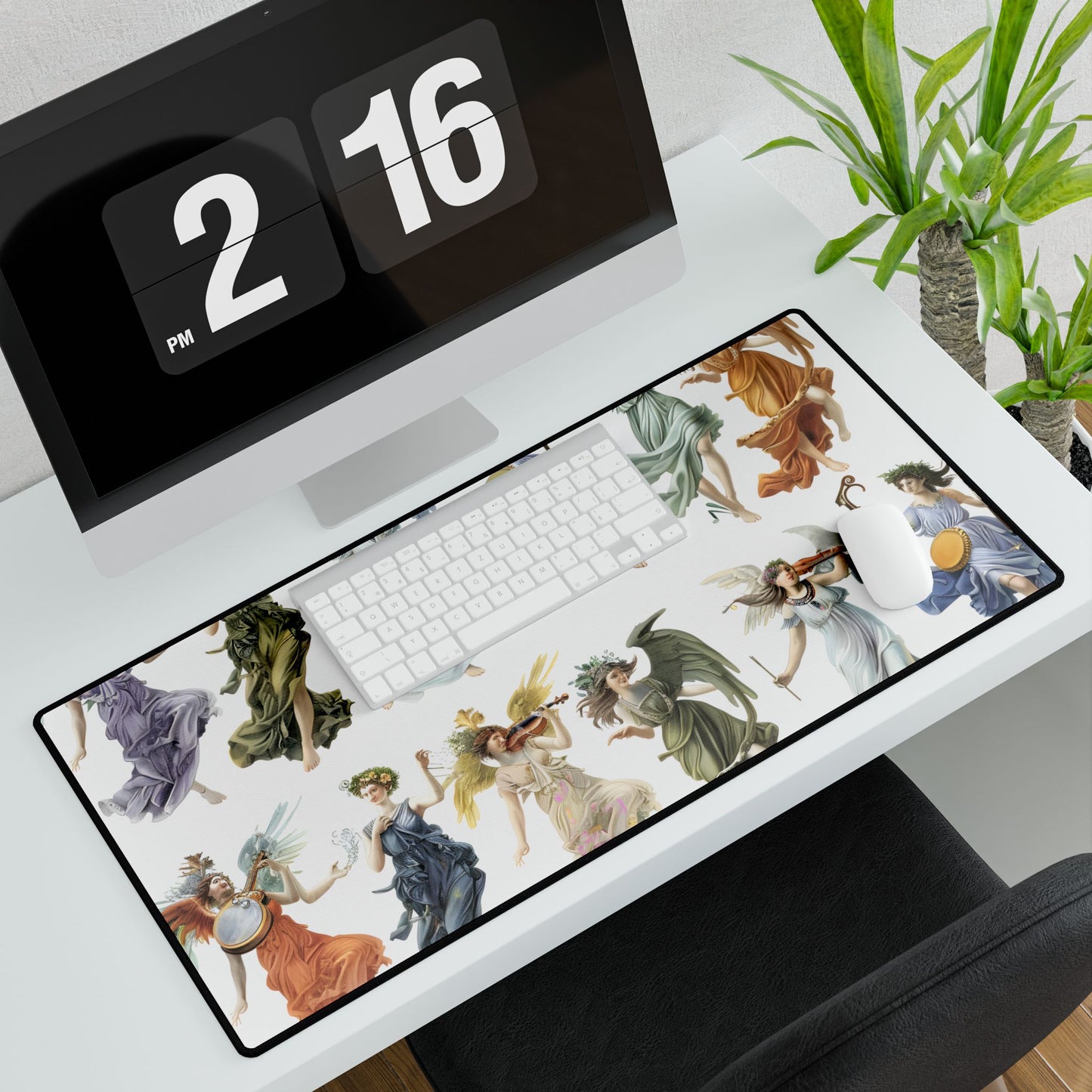 Ethereal Greek Goddesses: Classical Artwork featuring Nine Unique Deities - Desk Mat