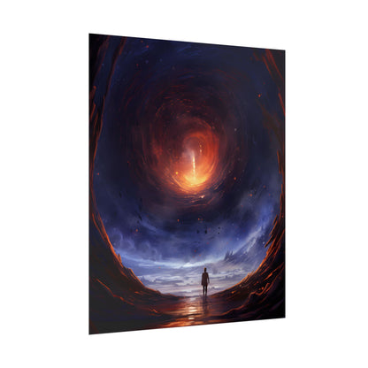 Mysterious Black Hole Cosmos: Space Art with Planetary Orbits - Poster