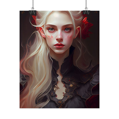 Beautiful Blonde Portrait: A Stunning Female in Black Top - Poster