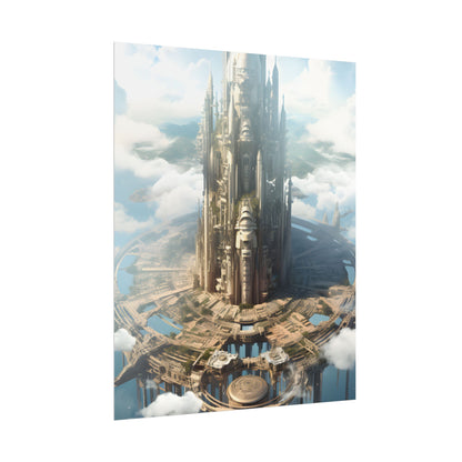 Breathtaking Floating City: Elevated Architecture - Poster
