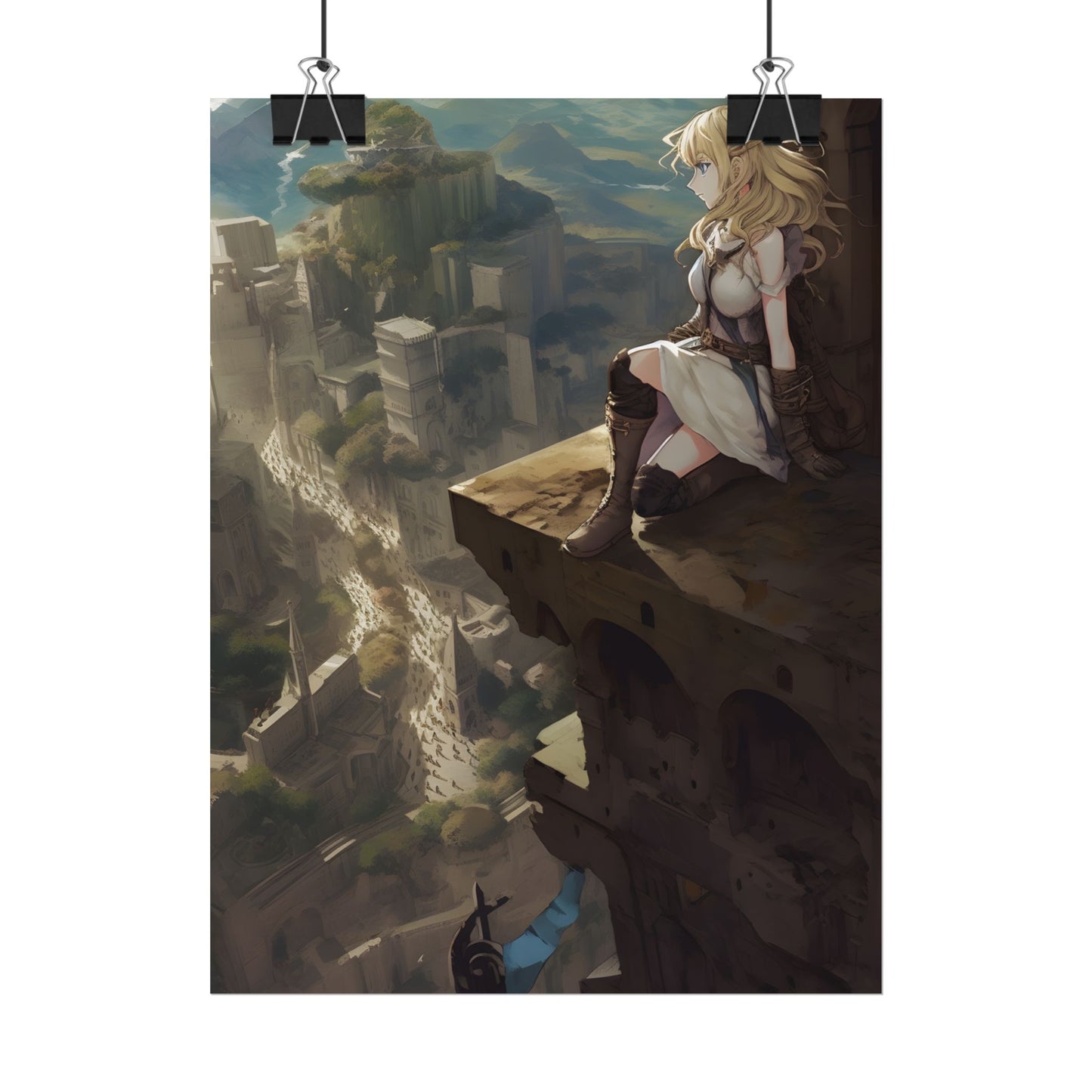 Dramatic Anime Female Portrait: Exclusive Artwork - Poster