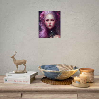 Astonishing Female Portrait with Pink Hair: Dre Artwork - Poster