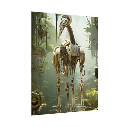Robotic Guardians of Nature: Serene Wildlife Sanctuary Art - Poster