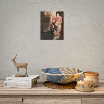 Dramatic Birds Eye View: Anime-Style Bird in Flight - Poster