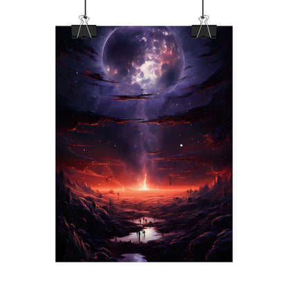 Vivid Black Hole Planet: A Detailed Cosmic Artwork - Poster