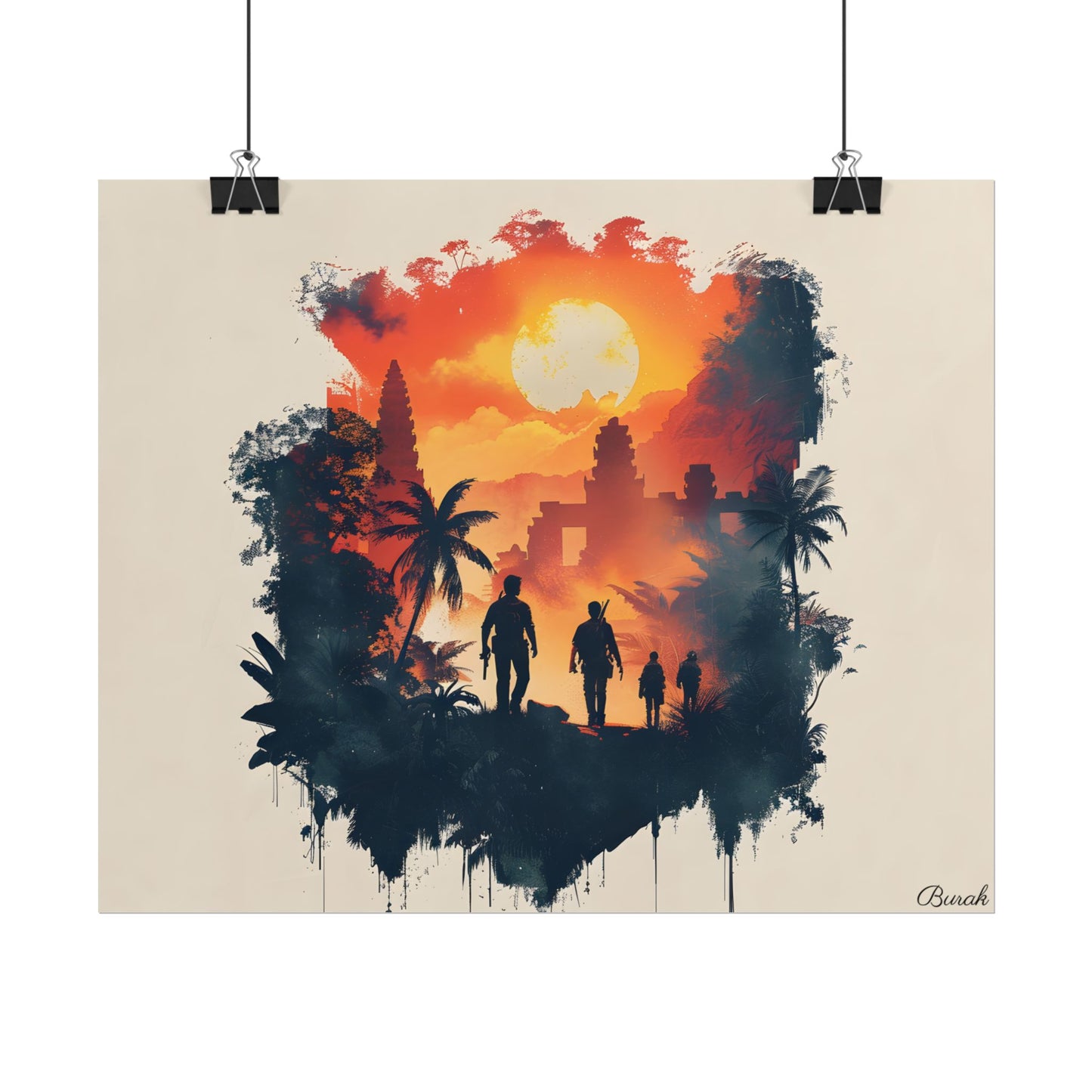 Nathan Drake's Adventure: Minimalist Illustration - Poster