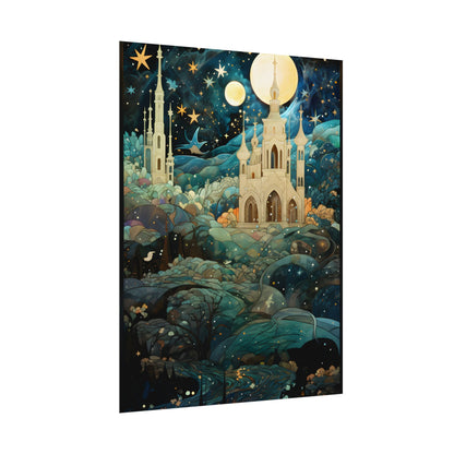 Medieval Stained Glass: Intricate Church Windows Art - Poster
