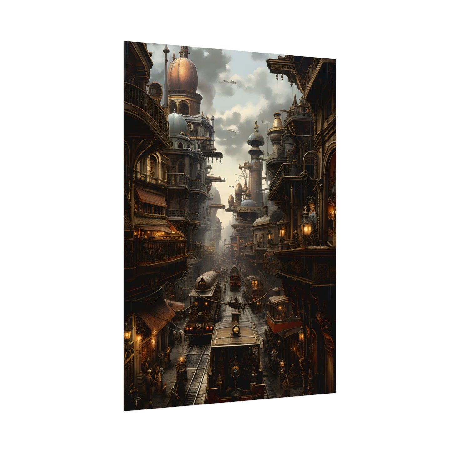 Steampunk Cityscape: Industrial Marvel Artwork - Poster