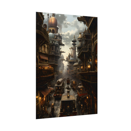 Steampunk Cityscape: Industrial Marvel Artwork - Poster