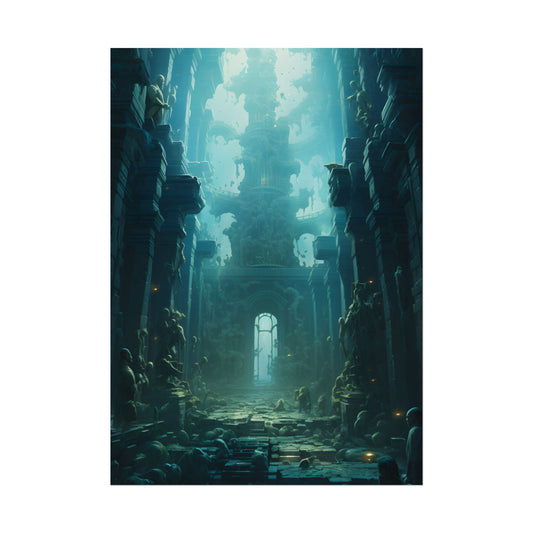 Lost Underwater Civilization: Ancient Ruins in Sunken Depths - Poster