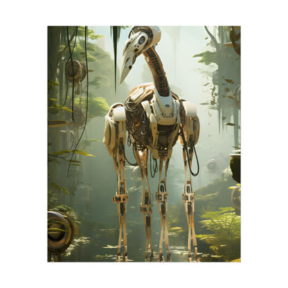 Robotic Guardians of Nature: Serene Wildlife Sanctuary Art - Poster