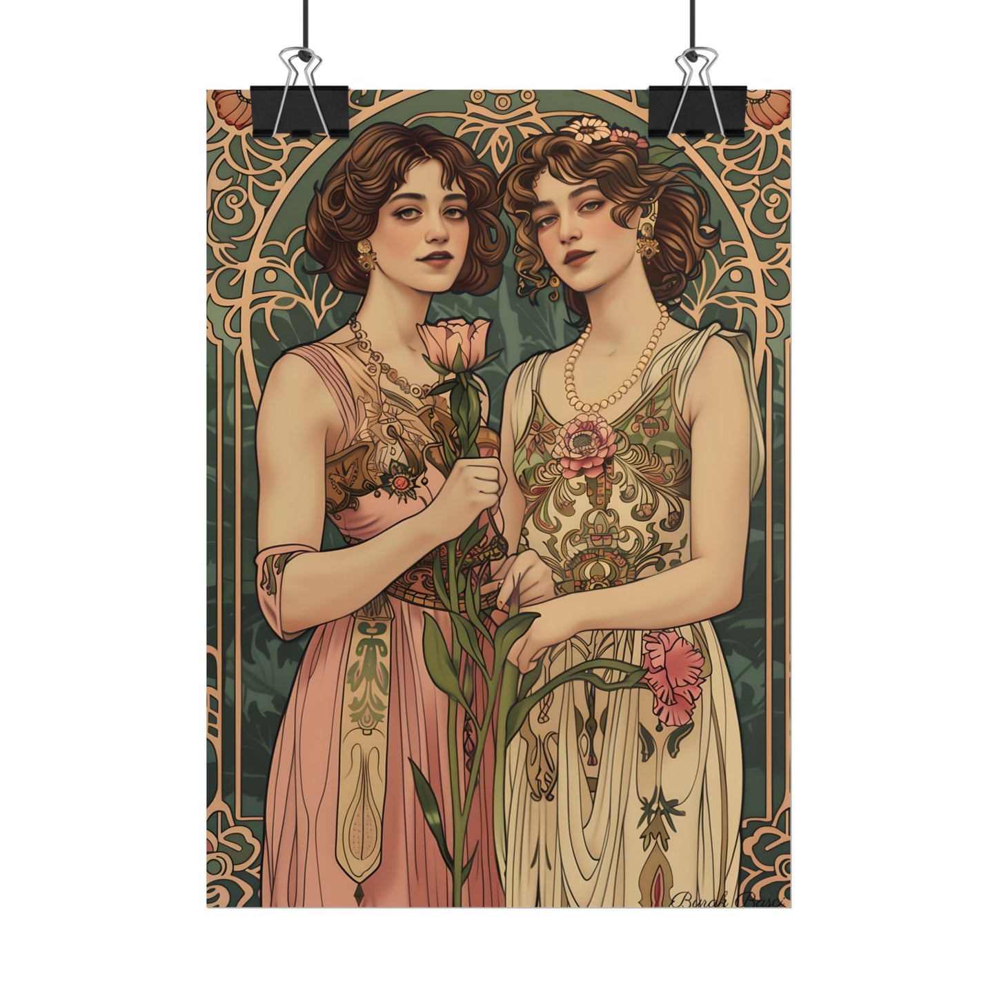 Women in Harmony: Primrose Bloom Artwork - Poster