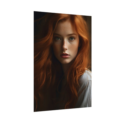 Red Hair Candid Portrait: Natural Light Photo Art - Poster