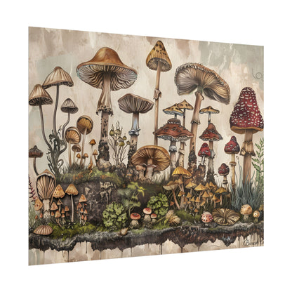 Vintage Mushroom Illustrations: A Collection of Unique Fungi - Poster