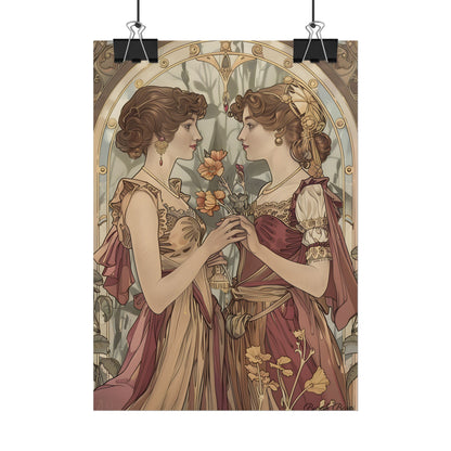 Middle Eastern Floral Beauty: Traditional Attire Digital Art - Poster