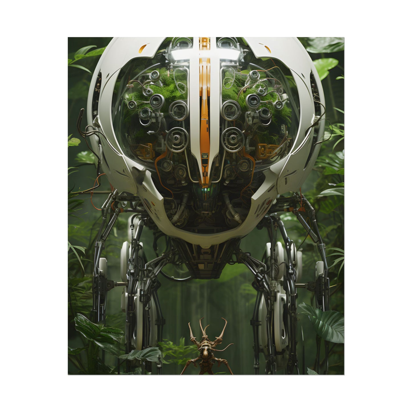 Robotic Wildlife Sanctuary: AI-Operated Nature Reserve Digital Art - Poster