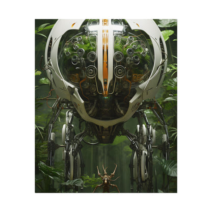 Robotic Wildlife Sanctuary: AI-Operated Nature Reserve Digital Art - Poster