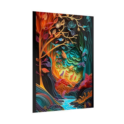 Peaceful Island Oasis: Paper Quilling Landscape Art - Poster