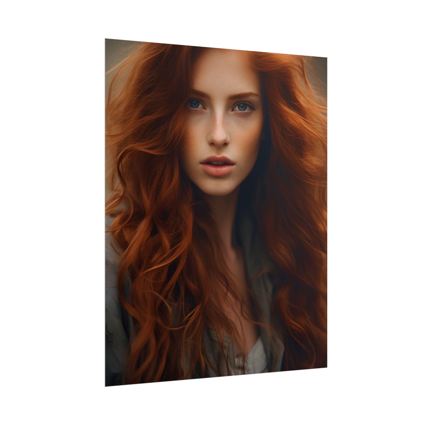 Gorgeous Redhead Woman: Natural Beauty Artwork - Poster