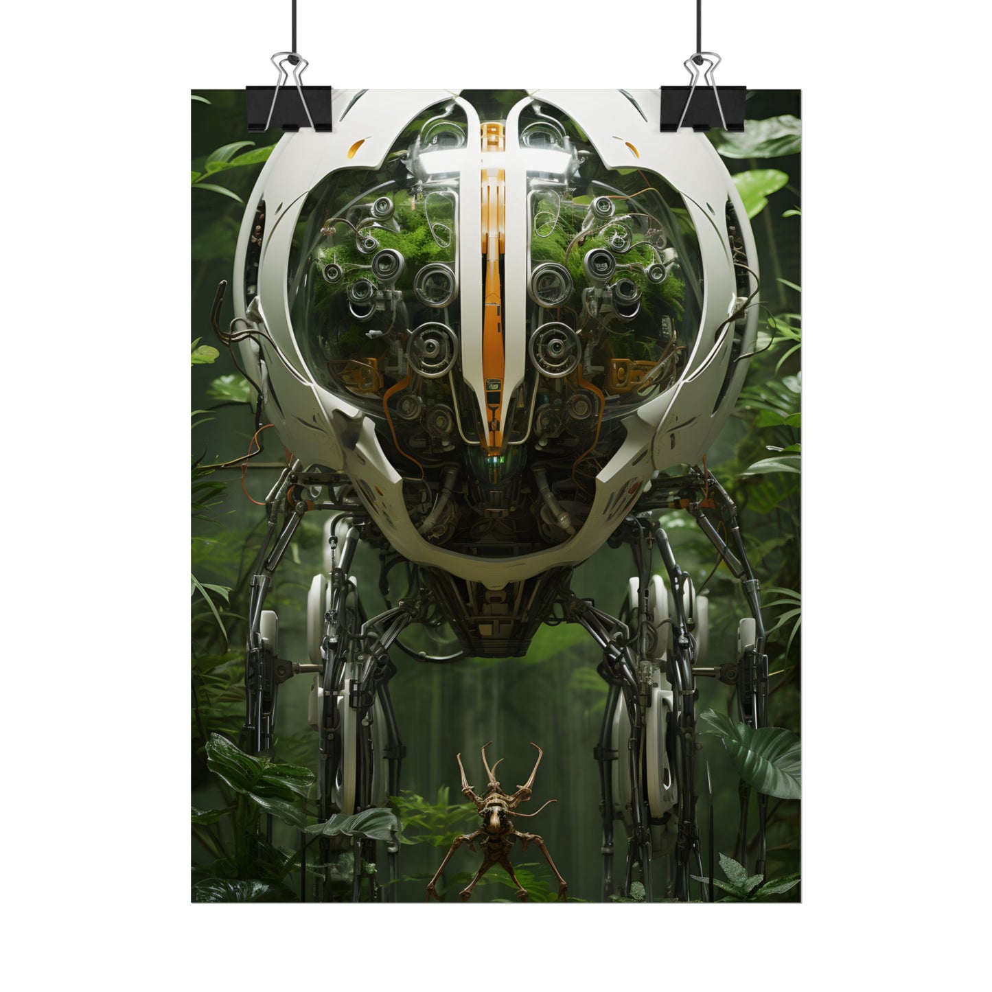 Robotic Wildlife Sanctuary: AI-Operated Nature Reserve Digital Art - Poster