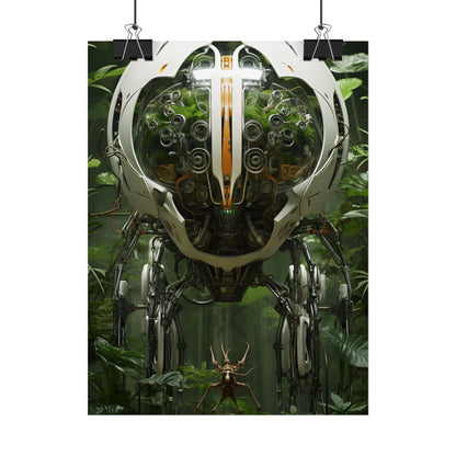 Robotic Wildlife Sanctuary: AI-Operated Nature Reserve Digital Art - Poster