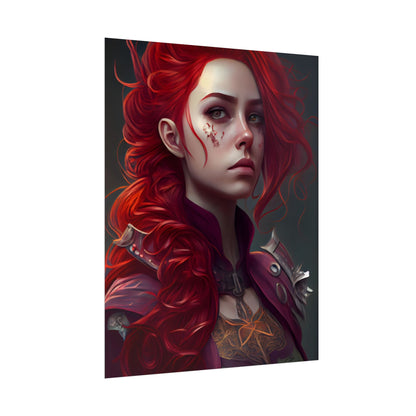 Realistic Red Hair Portrait: Soft Light Artwork - Poster