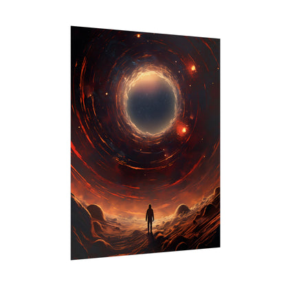 Black Hole Cosmic: A Realistic Digital Artwork of a Planet in Orbit - Poster