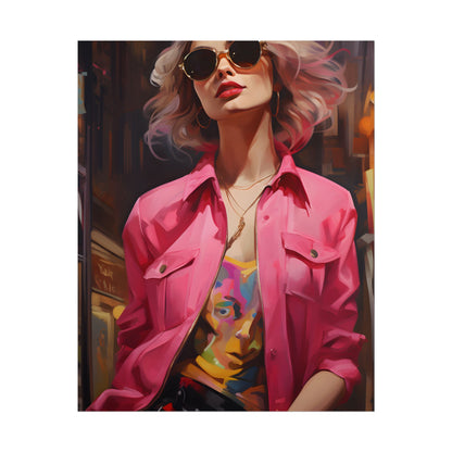 Urban Fashionista: City Chic Style Portrait - Poster