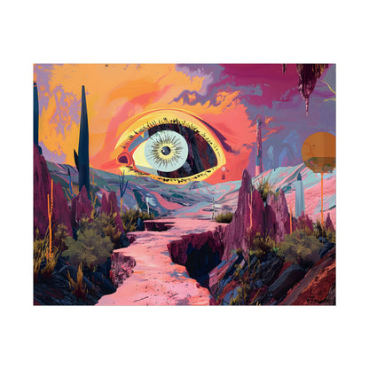 Surreal Eye: Vibrant Landscape Digital Art - Poster