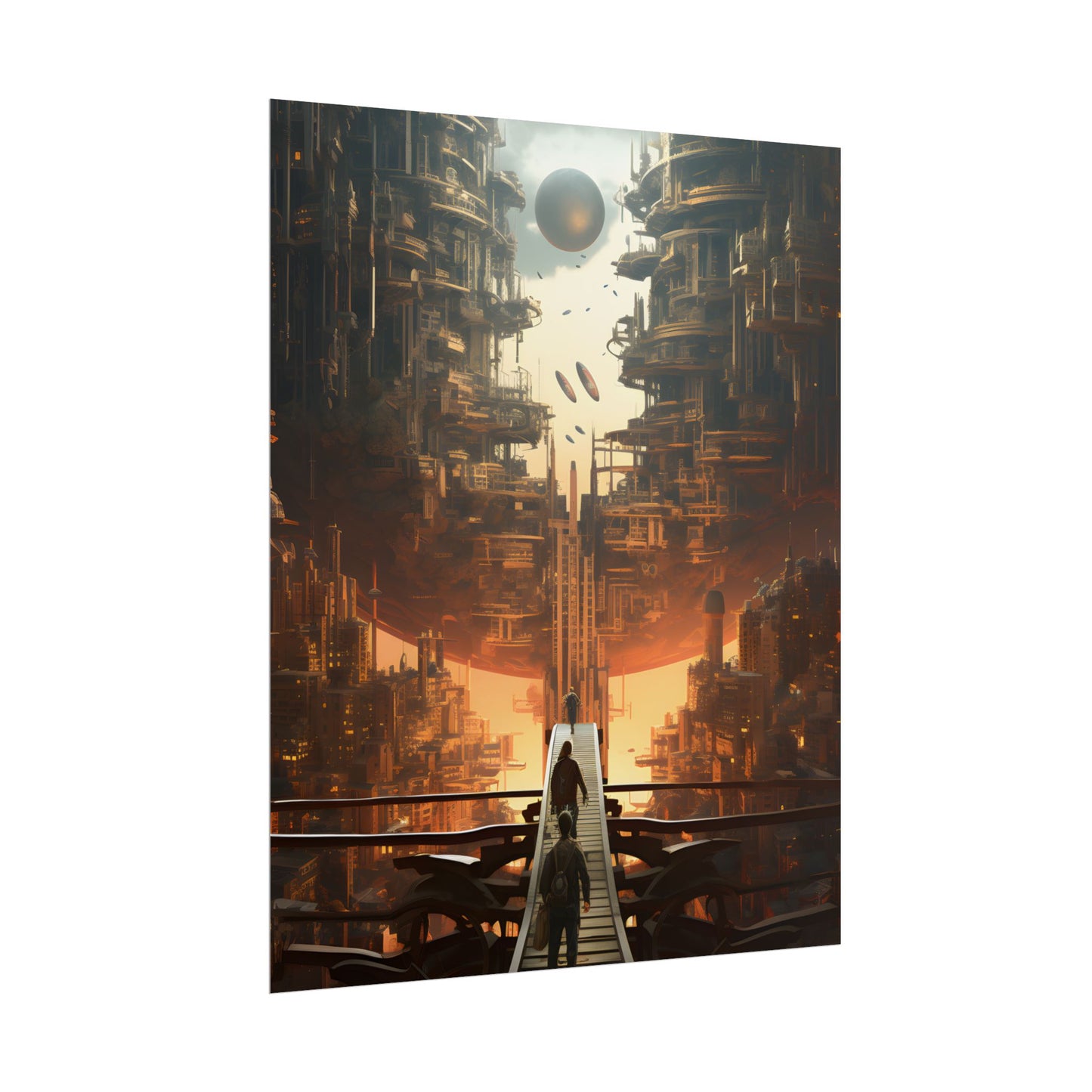 Perfect Futuristic Cityscape: Dystopian Utopia Urban Artwork - Poster