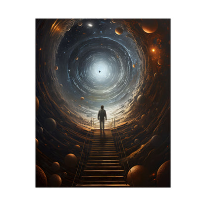 Space-Time Explorer: Intrepid Journey in Black and White - Poster