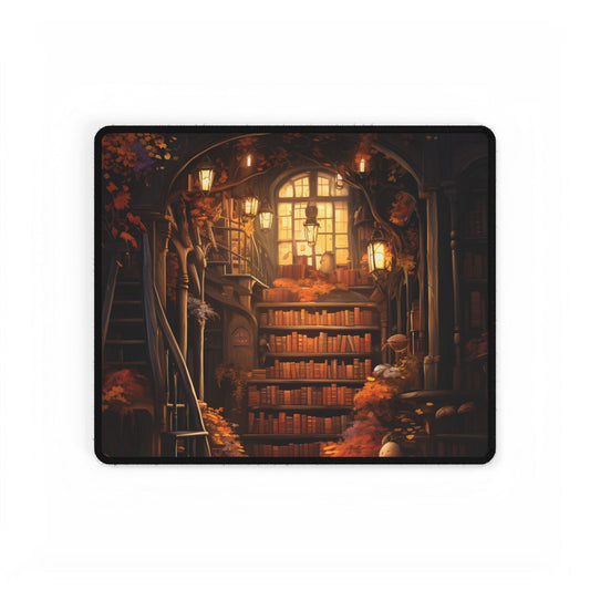 Whimsical Magical Bookshop: Enchanting Artwork in a Hidden Corner - Desk Mat