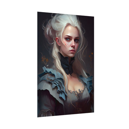 Blonde Profile Portrait: Simple Daylight Dress Art - Poster