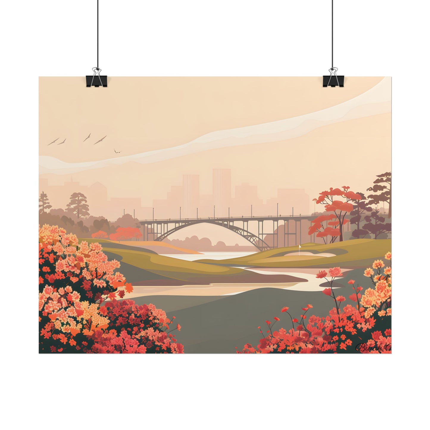 Retro Golf at Augusta: Vintage Illustration - Poster