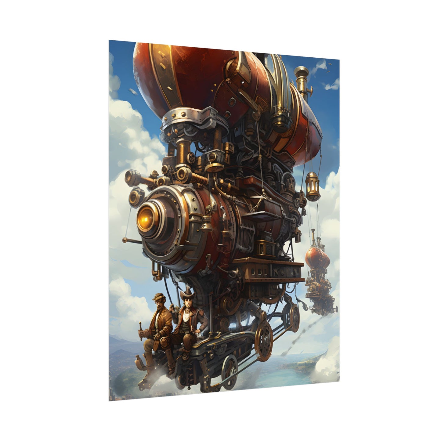 Steam Powered Sky-Liner Thrill Ride: Steampunk Race on Colum - Poster