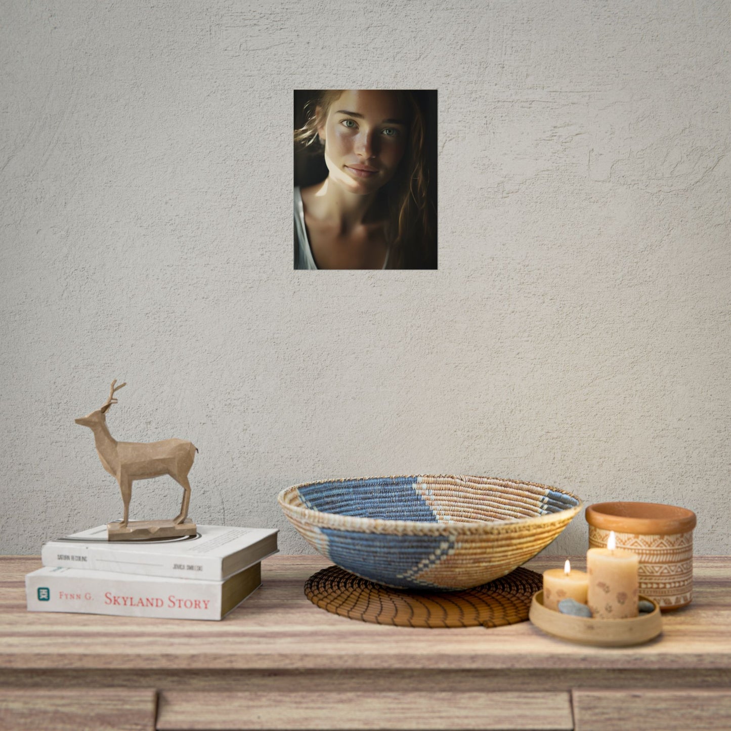 Grinning Woman: Close-Up Portrait with Joyful Expression - Poster