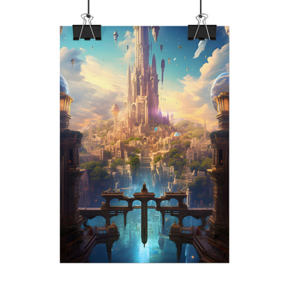 Floating Columbia: Breathtaking Serene Cityscape Artwork - Poster