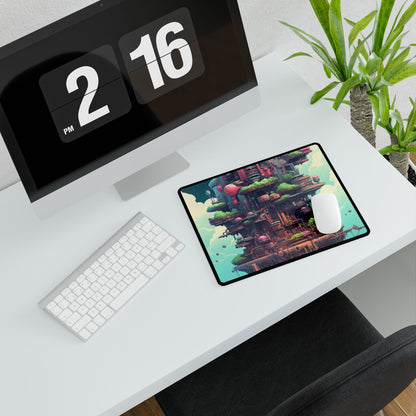 Gamified Pixelated Cyber-Pets: Colorful Digital Art - Desk Mat