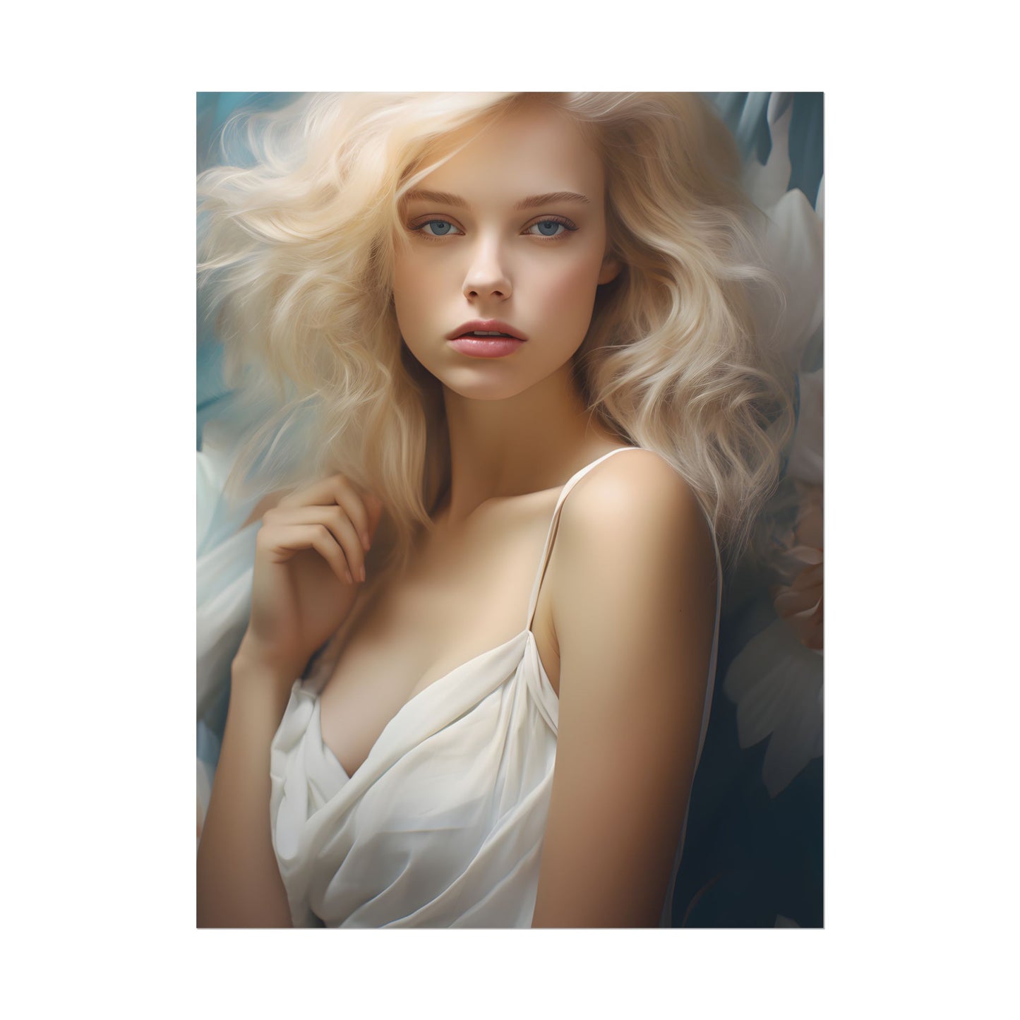 Modern Blonde Portrait: Unvarnished Natural Beauty - Poster