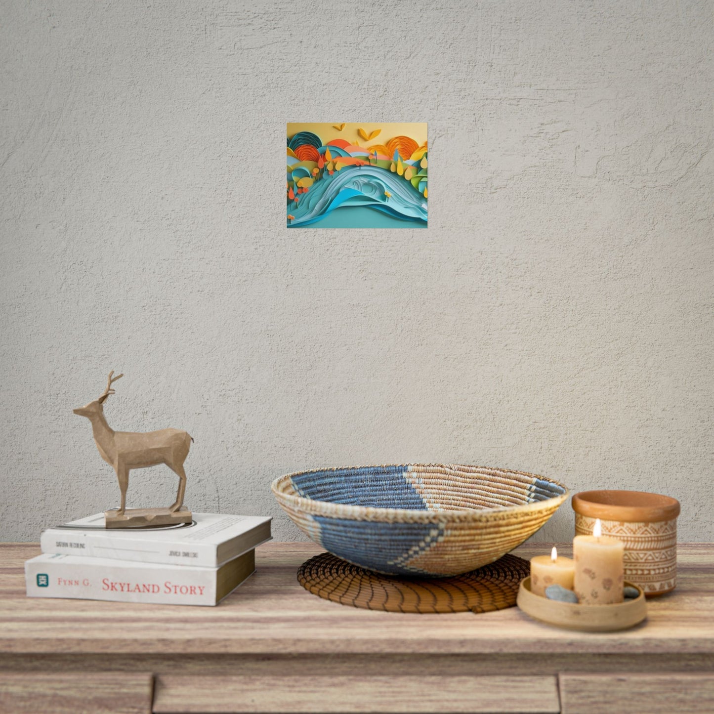 Magical Peaceful Beach: Paper Quilled Serenity - Poster