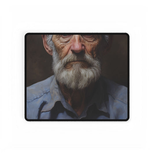 Elderly Wisdom: Portrait of a Wise Gentleman - Desk Mat
