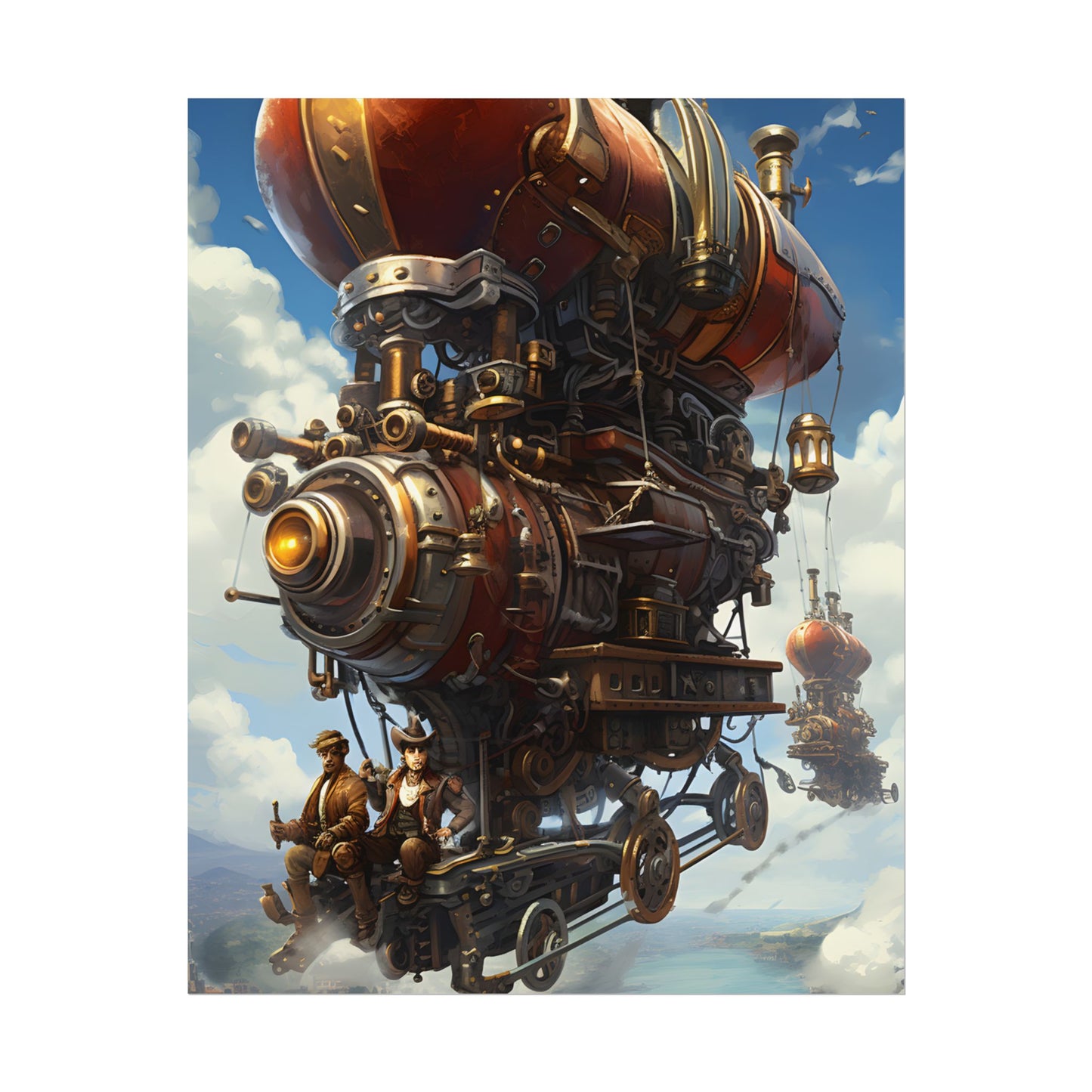 Steam Powered Sky-Liner Thrill Ride: Steampunk Race on Colum - Poster