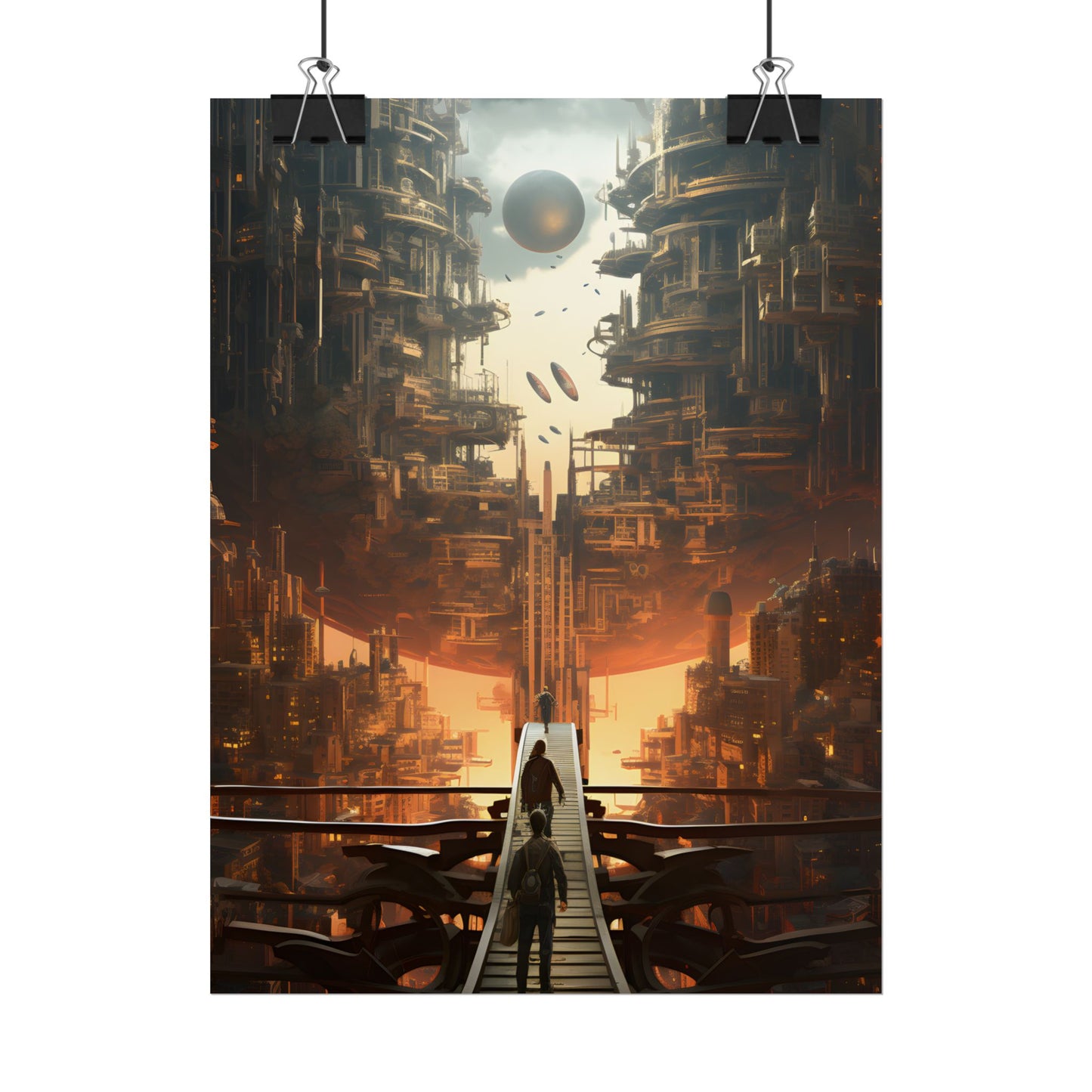 Perfect Futuristic Cityscape: Dystopian Utopia Urban Artwork - Poster