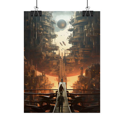 Perfect Futuristic Cityscape: Dystopian Utopia Urban Artwork - Poster